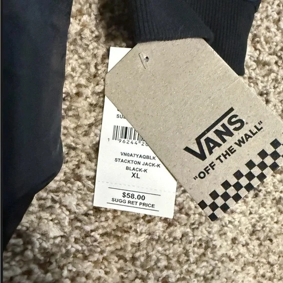 Vans Stackton Full Snap Jacket Black Boys Size XL Off The Wall NWT - Picture 5 of 5